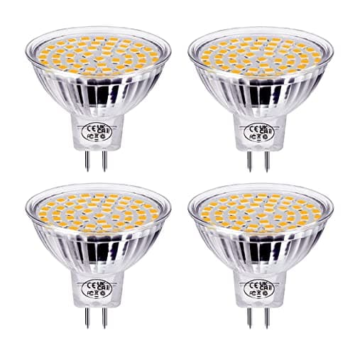 Image of GVOREE 4 Pack MR16 LED Light Bulbs,5W (Equivalent to 40W),GU5.3 3000K Warm White,12-Volt,450Lumen,120°Beam Angle, LED Spotlight AC/DC Non-dimmable