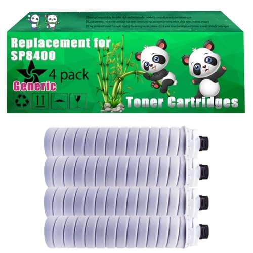 Image of Replacement SP8400 Toner Cartridges Compatible for Ricoh SP 8400 SP 8400 DN SP 8400 DTE SP 8400 Series Printers, Up to 51000 Pages, Vivid Colors, Contains Chip (4 Pack Black)
