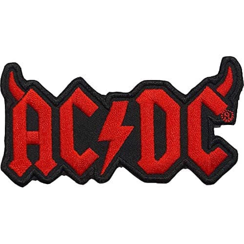 Image of Rock Off AC/DC Horns Design Polyester Fabric Applique Patch, 48x95mm, 1 Piece