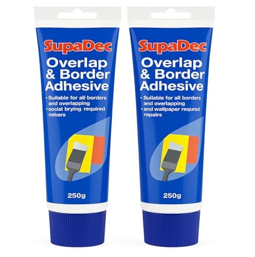 Image of SupaDec Overlap & Border Adhesive 250g (Pack of 2) | Strong Wallpaper Paste for Borders & Seams | Ready Mixed, Easy Application, Long Lasting Hold