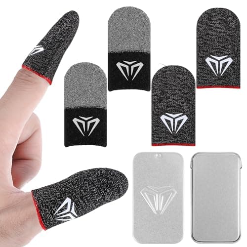 Image of Heclia 4x Gaming Finger Sleeves for Smart Phones Ultra-Thin 0.3mm Silver Fiber Mobile Gaming Thumb Sleeves Gloves Gamer Seamless Touchscreen Finger Cover Anti-Sweat Breathable Thumb Protector Sleeve B