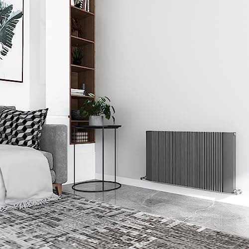 Image of Cariad Anthracite Double Aluminium Designer Radiator Horizontal High Heat Output Central Heating - 1500mm (w) x 500mm (h) Double - 6845 BTUs