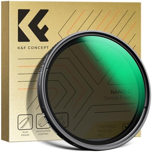 Image of K&F CONCEPT 77mm Variable ND2-32 Filter, 1-5 f-stops ND Lens Filters 24-Layer Coating Waterproof ND2 to ND32 Filter Adjustable Neutral Density (Nano-D Series)