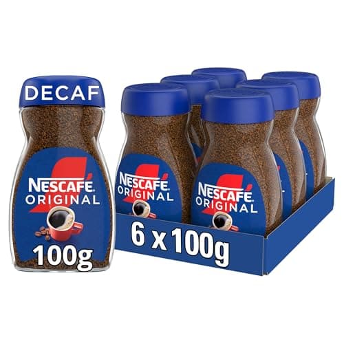 Image of NESCAFÉ Original Decaf Instant Coffee 100g, Rich Aroma, Full and Bold Flavour (Pack of 6)