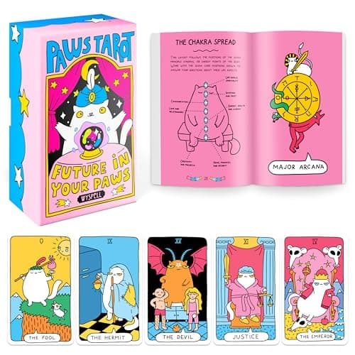 Image of Wyspell Cat Tarot: A 78-Card Deck With Guidebook - Unique Tarot for Cat Lovers and Enthusiasts - Cute Cards for Beginners