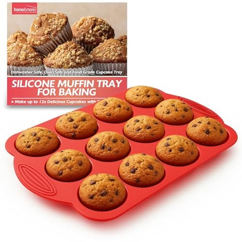 Image of SOL 1pk Silicone Muffin Tray – 12 Cup Non-Stick Baking Mould for Cupcakes, Fairy Cakes, Mini Quiches & Bites – Flexible Bakeware for Oven Use, Easy Release & Quick Clean-Up