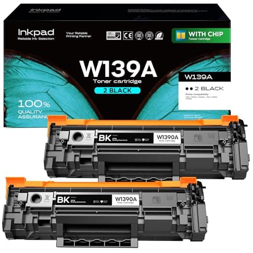 Image of iNKPAD 139A W1390A Toner Cartridge (with Chip) Replacement for HP 139X 139A W1390A W1390X Toner Compatible for LaserJet Pro MFP 3102 3102FDN 3102FDW 3002 3002D 3002DW Printer (2 Black)