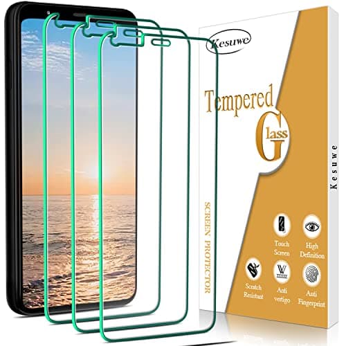 Image of Kesuwe [3 Pack Screen Protector for Google Pixel 4 Tempered Glass, Anti Scratch, 9H Hardness, 0.33mm Ultra Transparent, HD Clear, Bubble Free, Case Friendly, Easy Installation