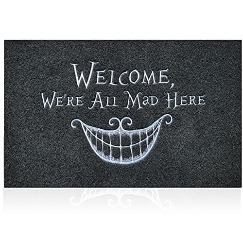 Image of AOAOPQ Funny Door Mats Outdoor Welcome Mats Indoor with Natural Rubber Backing,Black Smiley Doormats for Front Back Door Entrance Hallway Garden