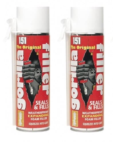 Image of 2 x Cans Of The Original Gorilla Filler Weatherproof expanding foam 500ml Each