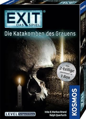 Image of KOSMOS 694289 EXIT® - Das Spiel - Die Katakomben des Grauens - das 2-teilige Abenteuer in 1 Box, Level: Fortgeschrittene, Escape Room Spiel, EXIT Game für 1- 4 Spieler ab 12 Jahre