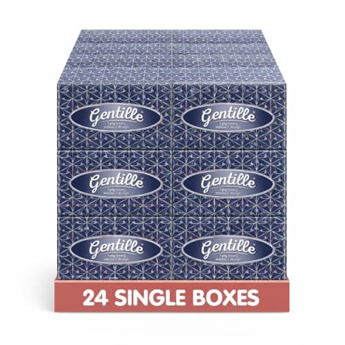 Image of Gentille Facial Tissues – 24-Pack | Soft 3-Ply Tissues | Ultra-Plush, Premium Strength | Made in UK (Regular)