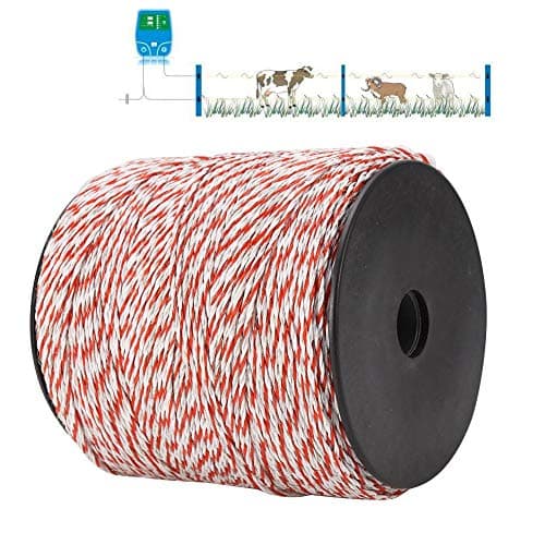 Image of 500m Electric Fence Polywire, 6 Strands Stainless Steel Wire Reel Nylon Electric Fence Rope, Electric Fence Tape with Reliable Conductivity for Livestock Cattle Sheep Horse Pets Crop Protection