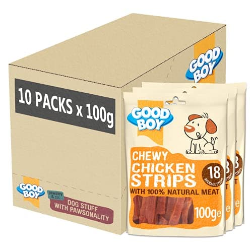 Image of Good Boy - Chewy Chicken Strips - Dog Treats - Made with 100% Natural Chicken Breast Meat - 100 g ℮ - Wheat and Cereal Free Dog Treats - Case of 10