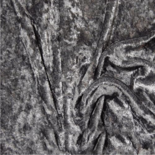Image of Crushed Velvet Fabric, 150cm Wide, Polyester, Multi-Purpose Upholstery Material (Grey, by The Metre)