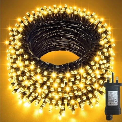 Image of SHJKBST 50M 500LED LED Fairy Lights, Outdoor/Indoor Waterproof String Light with 8 Modes, Warm White Lighting String Light for Garden, Xmas, Tree Party Wedding Decorations (50m)