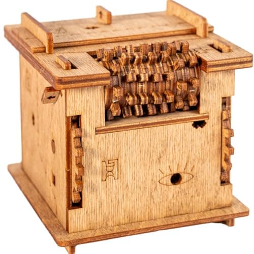 Image of iDventure Cluebox - Schroedingers Cat - Escape Room game - Puzzle box - 3D wooden puzzle - treasure box - gift box - 3D puzzles for adults - brain teaser - birthday gift gadget for men - money box