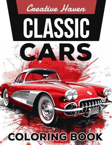 Image of Creative Haven Classic Cars Coloring Book: Classic Cars Coloring Page, Vintage Vehicles to Color and Customize