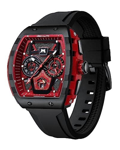 Image of MEGALITH Mens Watches Military Analogue: Waterproof Chronograph Wrist Watch with Date Luminous - Gift for Fashion Sports Him with Black Rubber