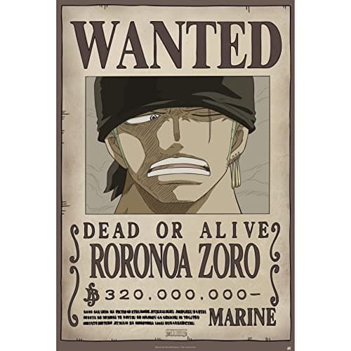 Image of One Piece Wanted Zoro Poster 11 x 17 Inches 28 x 43 cm
