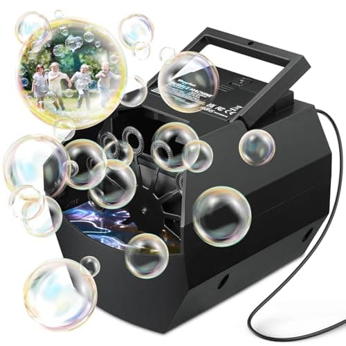 Image of Theefun Bubble Machine, 500mL Automatic Bubble Blower, Portable Bubble Maker Electric Bubble Toy for Boys Girls Outdoor Indoor Parties Weddings Birthday, Powered by USB or Batteries