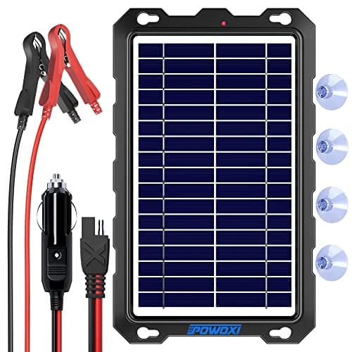 Image of Upgraded 7.5W-Solar-Battery-Trickle-Charger-Maintainer-12V Portable Waterproof Solar Panel Trickle Charging Kit for Car, Automotive, Motorcycle, Boat, Marine, RV,Trailer,Powersports, Snowmobile, etc.