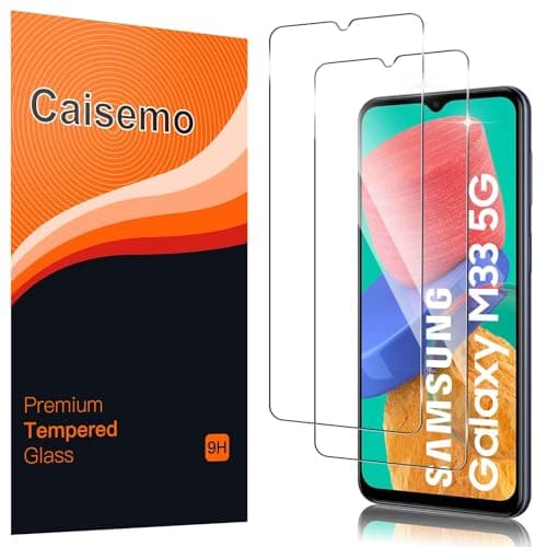 Image of Caisemo 2 Pack For Samsung Galaxy M33 5G Tempered Glass Screen Protector,9H Hardness, Anti Scartch,Soft Touch