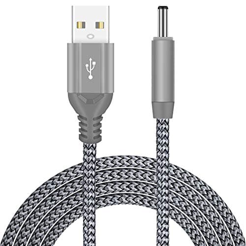 Image of USB to DC Power Cable 6.6FT/2M USB A to DC 1.35*3.5mm Barrel Jack Adapter Nylon Braid Charging Cable 5V Power Charger Cord Compatible with FOREO Luna Facial Cleanser/IRIS Eye Massager/Mini Fan/Speaker