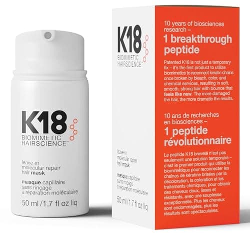 Image of K18 Leave-In Molecular Hair Mask, Repairs Dry or Damaged Hair, Reverse Hair Damage from Bleach, Colour, Chemical Services & Heat, 50ml