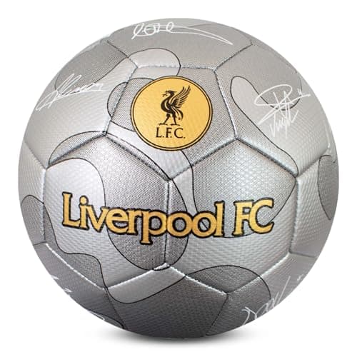 Image of Hy-Pro Officially Licensed Liverpool F.C. Silver Camo Signature Football | Size 5, Training, Match, Merchandise, Collectible For Kids and Adults