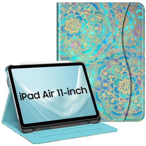 Image of FINTIE Case for iPad Air 11 Inch M4 (2026)/M3 (2025)/M2 (2024), iPad Air 5th Generation (2022) 10.9 Inch - [Multi-Angle ] Folio Stand Protective Cover with Pencil Holder & Pocket, Shades of Blue