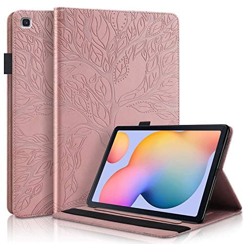Image of Succtopy Case for Galaxy Tab S6 Lite 10.4 Inch 2024/2022/2020 Folio Flip PU Leather Cover with Pen Holder,Protective Tablet Case with Stand Function Samsung Galaxy Tab S6 Lite 10.4 Inch Rose Gold