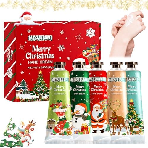 Image of Allony Christmas Hand Cream, Handcream Gifts for Women, Mini Hand Cream, Deeply Moisturising & Nourishing Lotion Gift Set, Christmas Party Gifts, Suitable for Outdoor Use, Travel Size-5-Pack