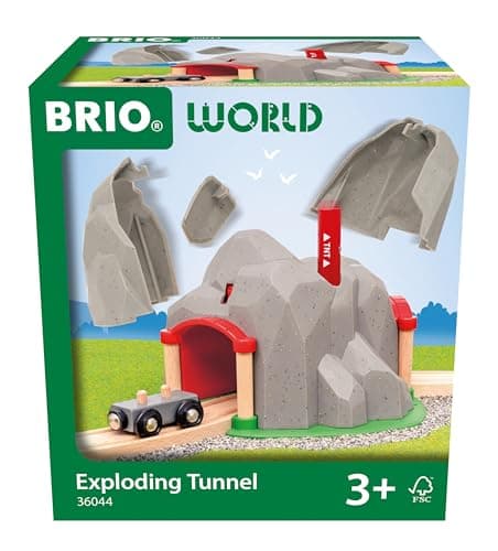 Image of BRIO World Exploding Train Track Tunnel for Kids Age 3 Years Up - Wooden Railway Accessories and Add Ons