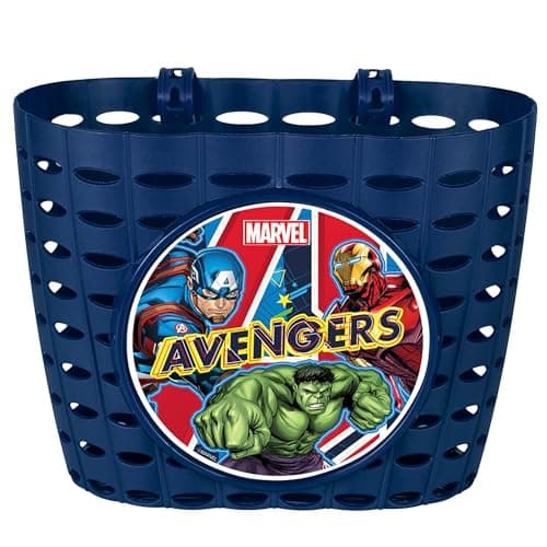 Image of Handlebar basket for children, kids basket for bicycles and scooters, 20x15x16 cm (MARVEL Avengers)