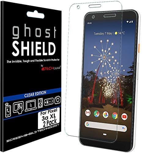 Image of TECHGEAR [Pack of 2] Screen Protectors fits Google Pixel 3a XL [ghostSHIELD Edition] Reinforced TPU film Screen Protector Guard Covers [FULL Screen Coverage] Curved Screen Area