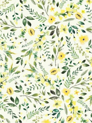 Image of Maison & White Bee-Beautiful Set of 2 Tea Towels | 100% Cotton | Bees & Floral Design | Yellow | Kitchen and Cooking Gifts for Bakers & Chefs | M&W