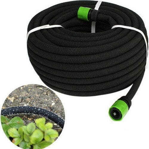 Image of 7.5m Hozelock Compatible Porous Soaker Hose - Garden Drip Irrigation Watering Pipe Metre | Leaky Garden Irrigation Soaker Hose Pipe | Ideal Watering Solution for All Plants & Vegetables, Black