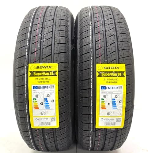 Image of 2 X 215 70 15C SUPERVAN COMMERCIAL VAN TYRES 2157015 215/70R15C 109/107R 8 PLY AMAZING C & B RATED TYRES