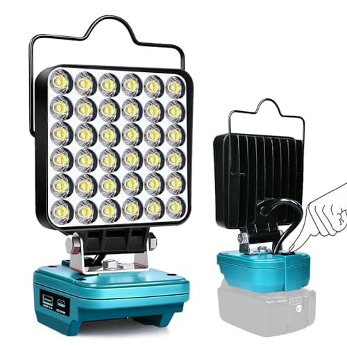 Image of Cordless LED Work Light for Makita 14.4V/18V LXT Battery, Flashlight Lamp Jobsite Tool for Makita, Portable Spotlight Flood Light for Repairing/Outdoor Camping/Fishing/Emergency(No Battery)