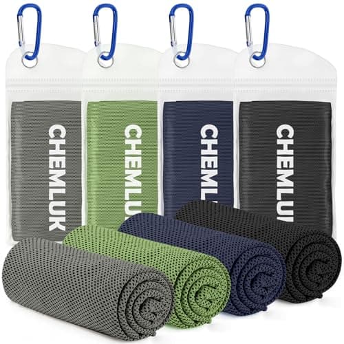 Image of CHEMLUK Cooling Towels for Hot Weather: 100x30CM Instant Cool Towel for Neck Face UPF 50 Quick Dry Microfibre Ice Sweat Towel for Gym Sports Running Hiking Workout Travel