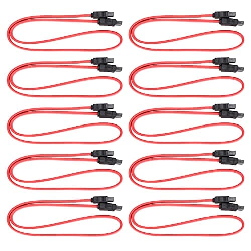 Image of ASHATA 10pcs SATA Extension Cable, 50cm 7-pin internal SATA Male to SATA Female Extension cable, SSD Data Extension Cable for External Hard Disk Data Transmission(50cm)