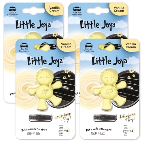 Image of Little Joya Standard Car Air Freshener By Little Joe, 45-Day Long-Lasting Fragrance, Strong Scented Vent Clip for Car Interior Home & Office - 4 Pack Vanilla Cream (Yellow)