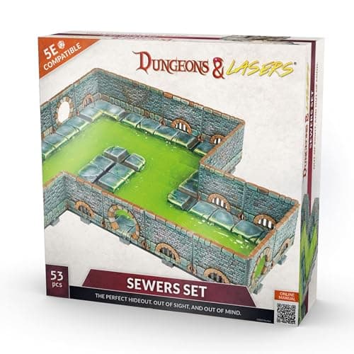 Image of Archon Studio Dungeons & Lasers: Sewers Core Set Miniature Terrain – Unpainted Compatible with DND and Other Tabletop RPG Games