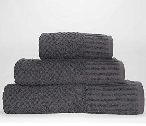 Image of Luxury linenHall Spa, Quick Dry 450gsm, Waffle Extra Long Bath Sheet In Charcoal