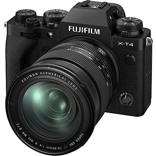 Image of Fujifilm X-T4 Mirrorless Digital Camera, Black with Fujinon XF16-80 mm F4 R WR Optical Image Stabiliser Lens Kit