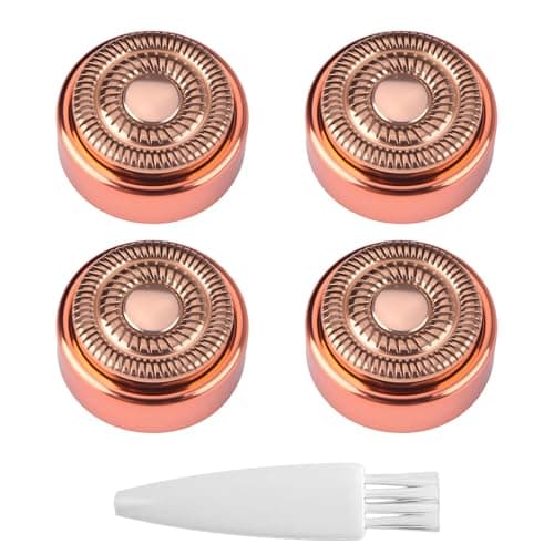 Image of Hair Remover Replacement Heads for Finishing Touch Flawless Gen 2 Facial Hair Removal Tool, 4 Pack Rose Gold Double-Ring Replacement Heads with Cleaning Brush for Women Lip Chin and Cheeks Cleaning