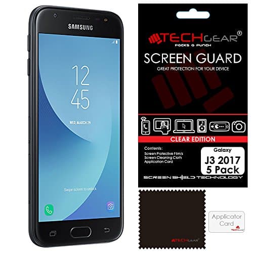 Image of TECHGEAR [5 Pack] Screen Protectors for Galaxy J3 2017 (SM-J330 Series) - Ultra Clear Lcd Screen Protector Guard Covers Compatible with Samsung Galaxy J3 2017 (SM-J330 Series)