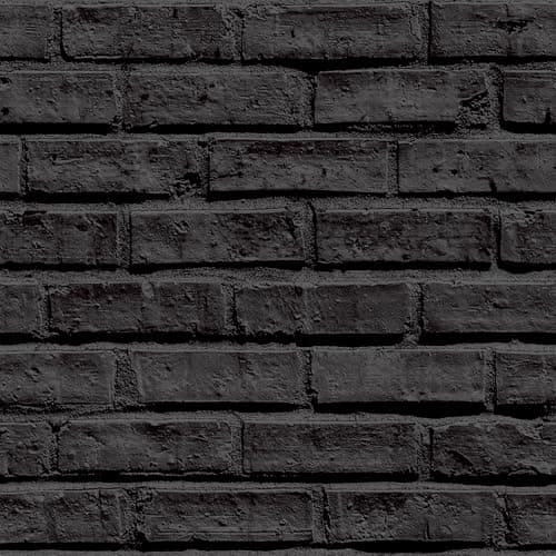Image of Arthouse Black Brick Wallpaper, Realistic 3D Effect, Photographic Print, for Living Spaces & Feature Walls, Kitchen Bedroom Hallway Dining Room 21.1 inches (W) x 395 inches (L) 623007