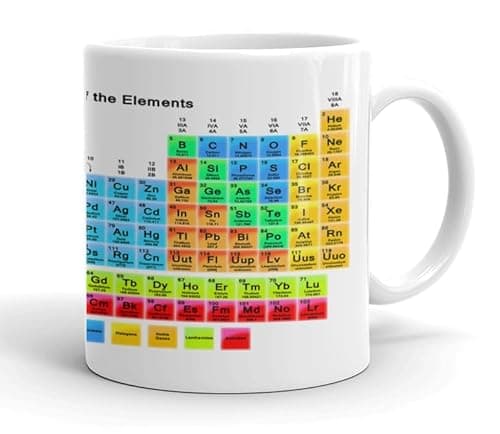 Image of GrassVillage Chemistry Mug – Periodic Table of The Elements – Science Gift for Students, Teachers, Chemists – Educational & Fun Coffee Cup – 11oz Ceramic Mug for School, Lab, or Home Use